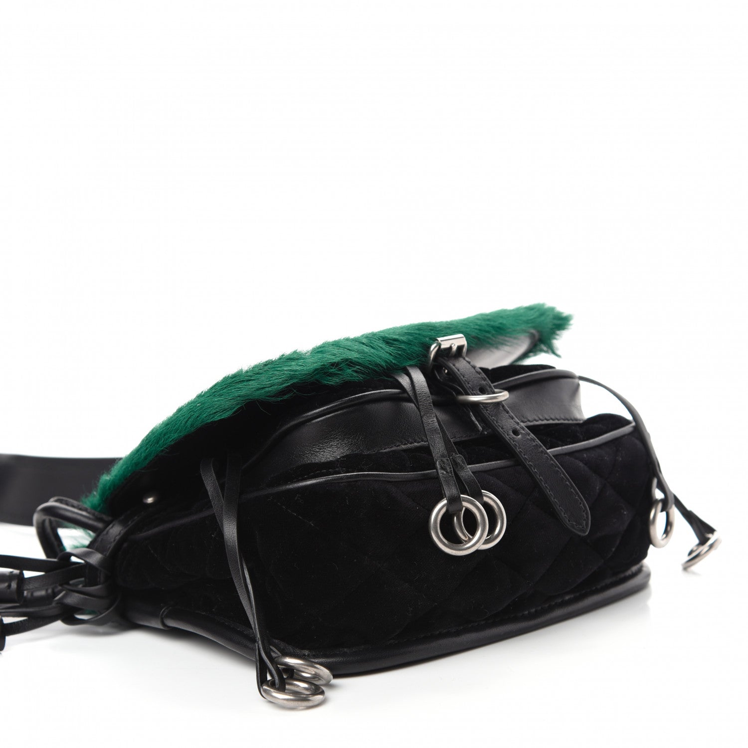 Prada Cavallino Velluto Corsaire Antic Crossbody Bag Biliardo Black 4 of 10