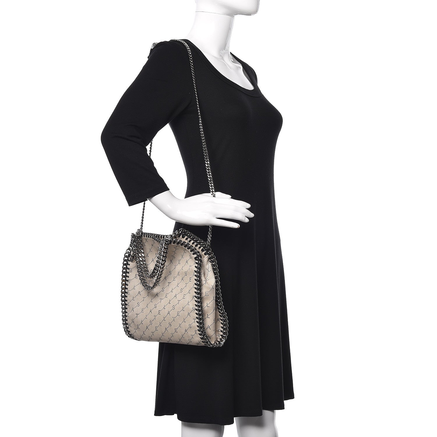 Stella McCartney Canvas Logo Mini Falabella Tote Sand 2 of 10