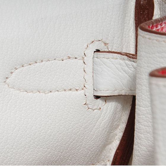 Hermes Togo Eclat Birkin 40 Sanguine and Blanc 20 of 23