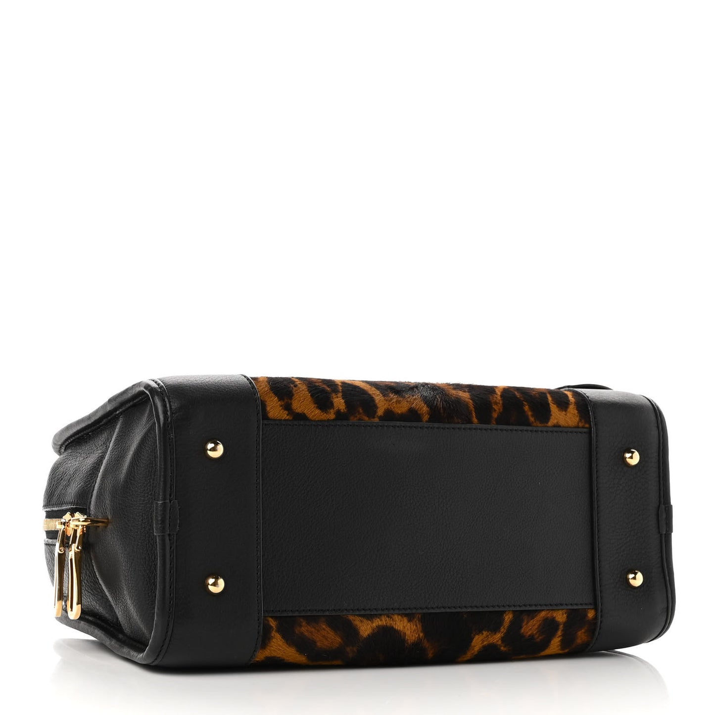Calfskin Pony Hair Leopard Print Amazona 28 Black