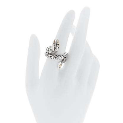John Hardy Sterling Silver 18K Yellow Gold Naga Dragon Coil Ring 57 8 2 of 6