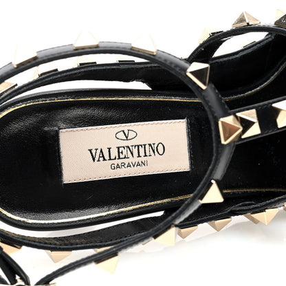 Valentino Garavani Calfskin Nappa Boudoir Rockstud Ankle Strap 100mm Pumps 36.5 Rose Cannelle Black 7 of 8