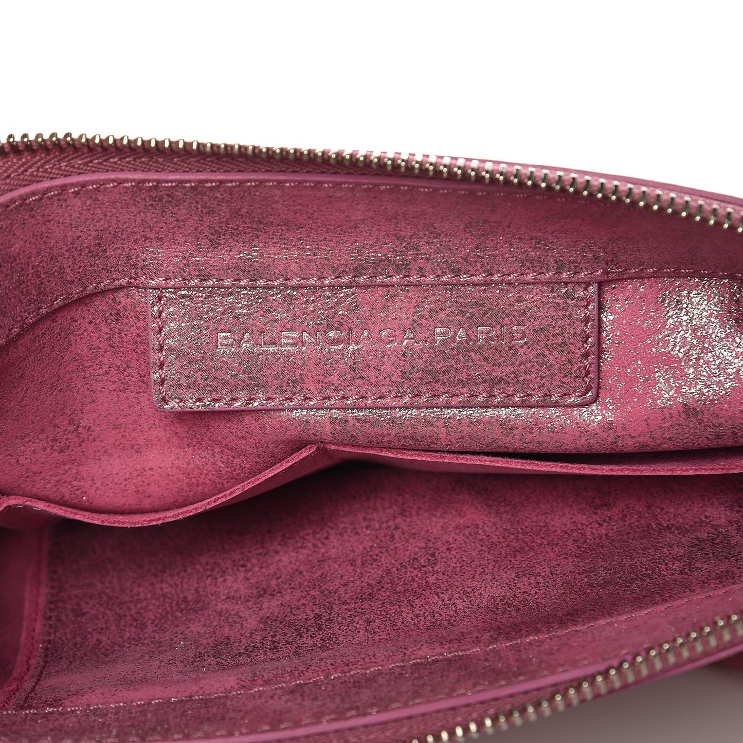 Metallic Calfskin Milky Way Papier Clutch Hip Pink