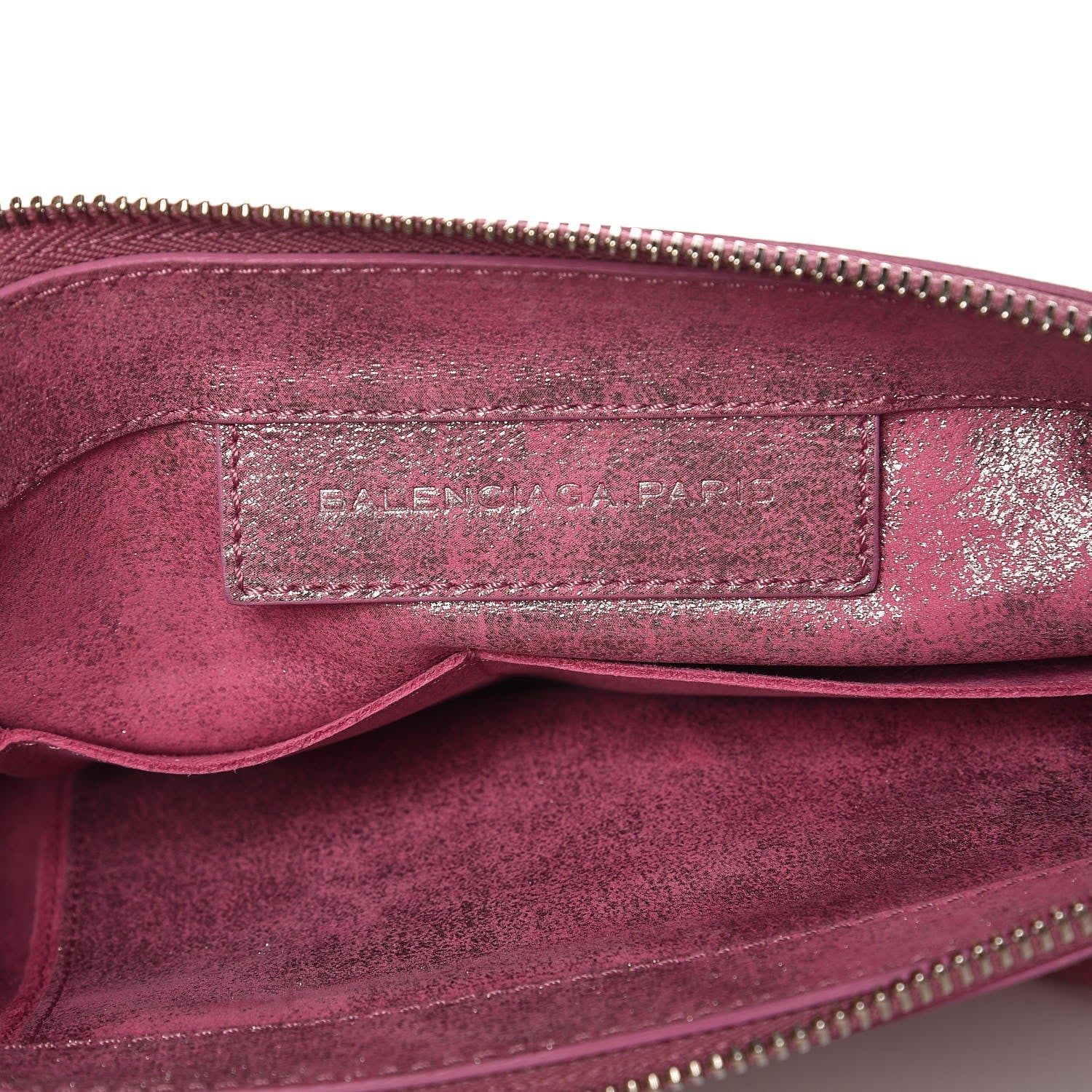 Balenciaga Metallic Calfskin Milky Way Papier Clutch Hip Pink 6 of 9
