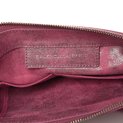 Balenciaga Metallic Calfskin Milky Way Papier Clutch Hip Pink 6 of 9