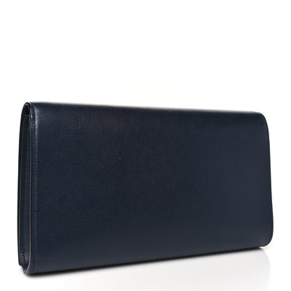 Saint Laurent Calfskin Monogram Large Belle De Jour Clutch Navy 3 of 8