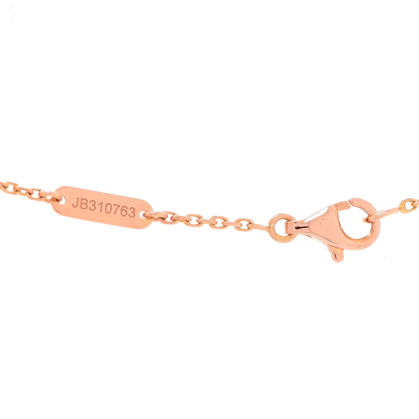 18K Rose Gold Diamond Mother of Pearl Vintage Alhambra Pendant Necklace
