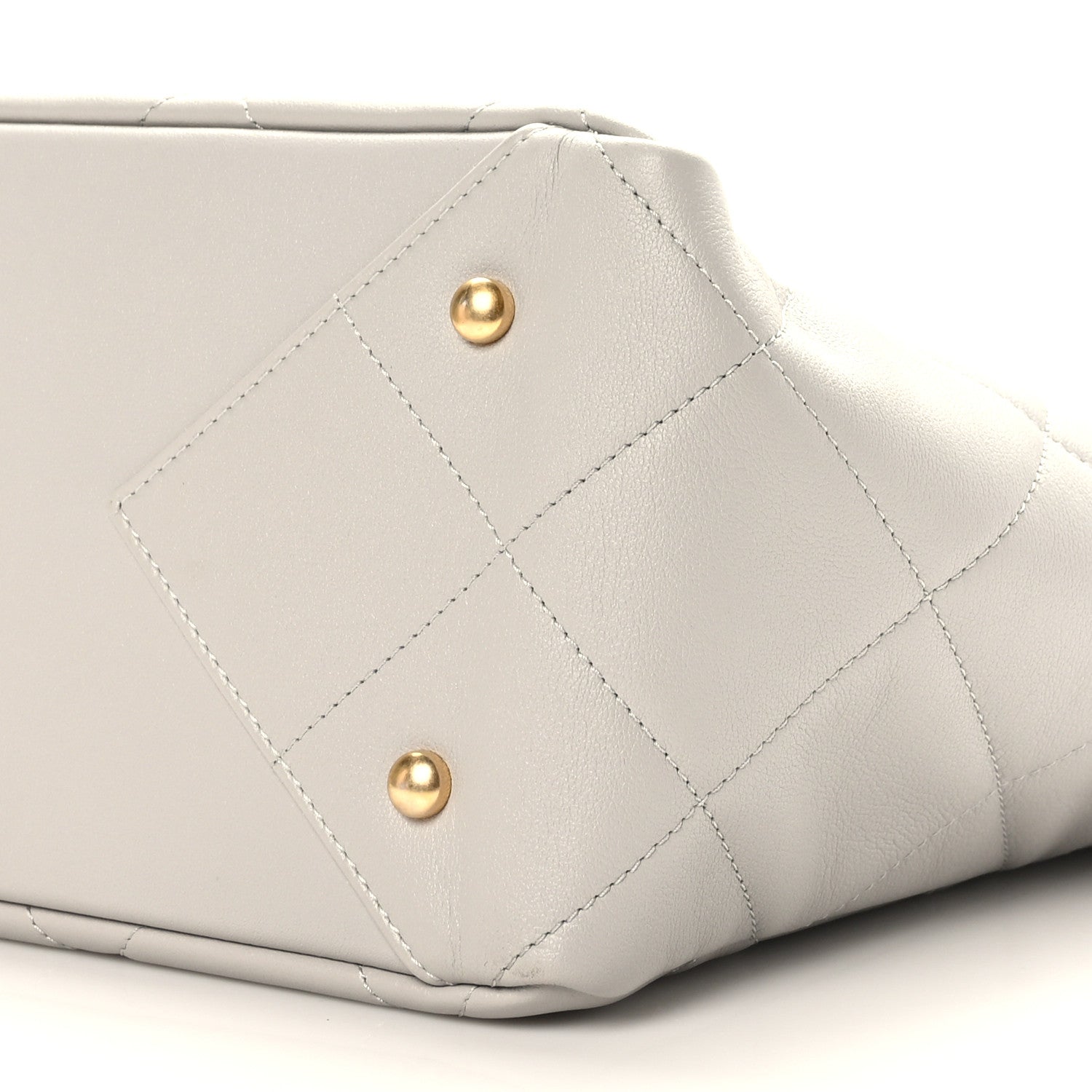 Chanel Calfskin Quilted Book Pocket Shopping Tote Grey 9 of 9