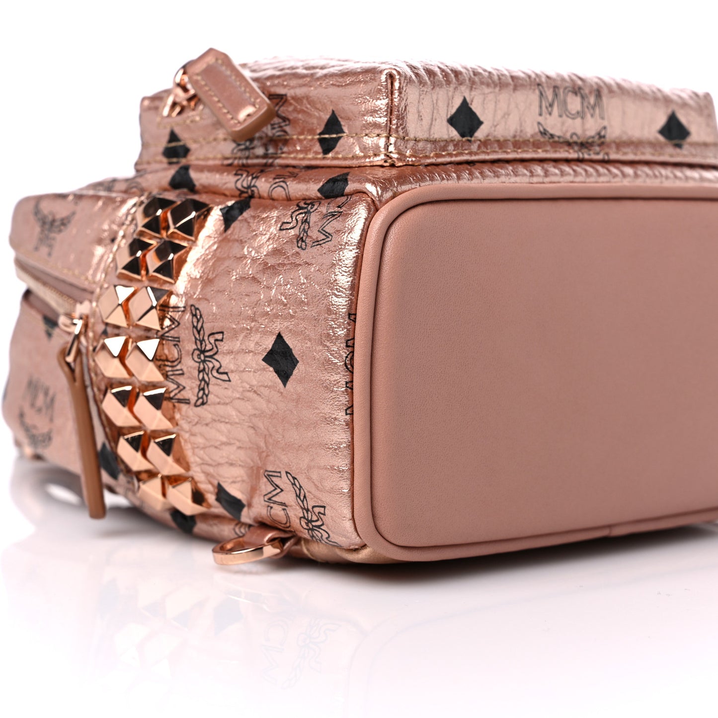 Metallic Visetos Studded X-Mini Bebe Boo Backpack Champagne Gold