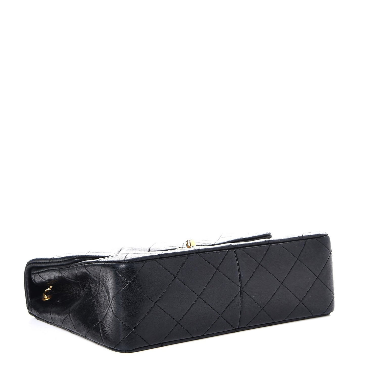 Lambskin Quilted Small Single Flap Black