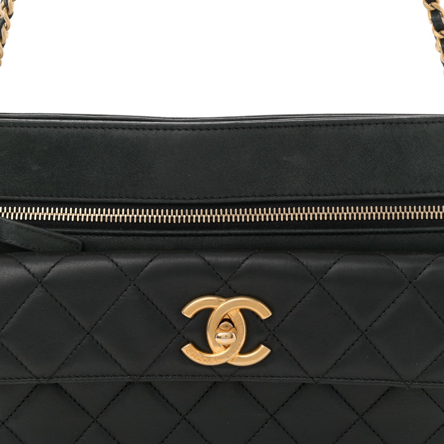 Chanel Iridescent Calfskin Quilted In & Out Camera Case Black 8 of 11