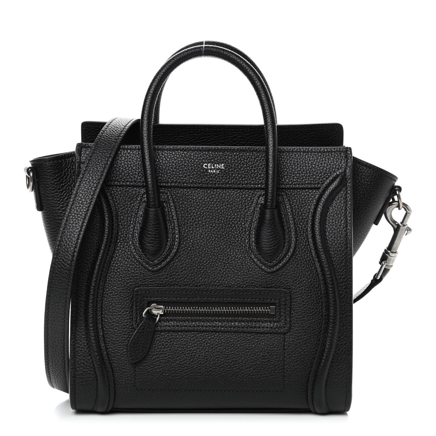 Drummed Calfskin Nano Luggage Black