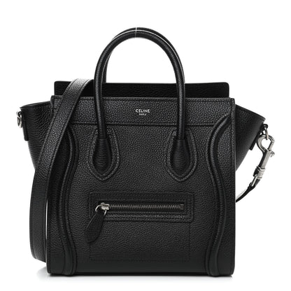 Celine Drummed Calfskin Nano Luggage Black 1 of 4