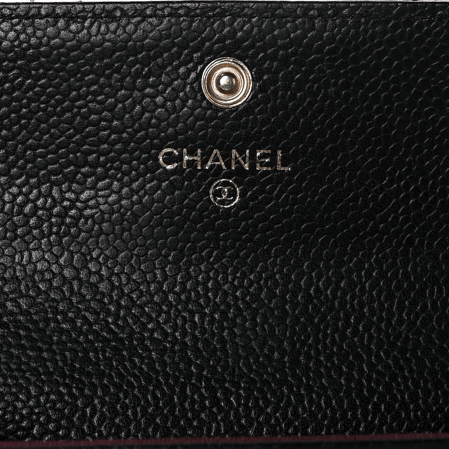 Caviar Quilted Flap Card Holder Black