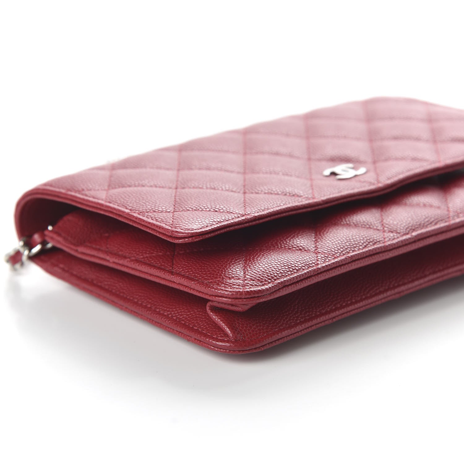 Chanel Caviar Quilted Wallet On Chain WOC Red 5 of 12