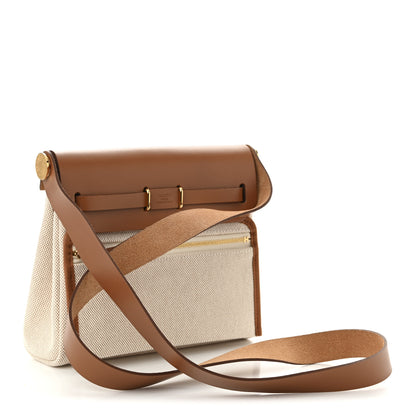 Hermes Military Toile Vache Hunter Herbag Zip Retourne 20 Ecru Beige Fauve 3 of 11