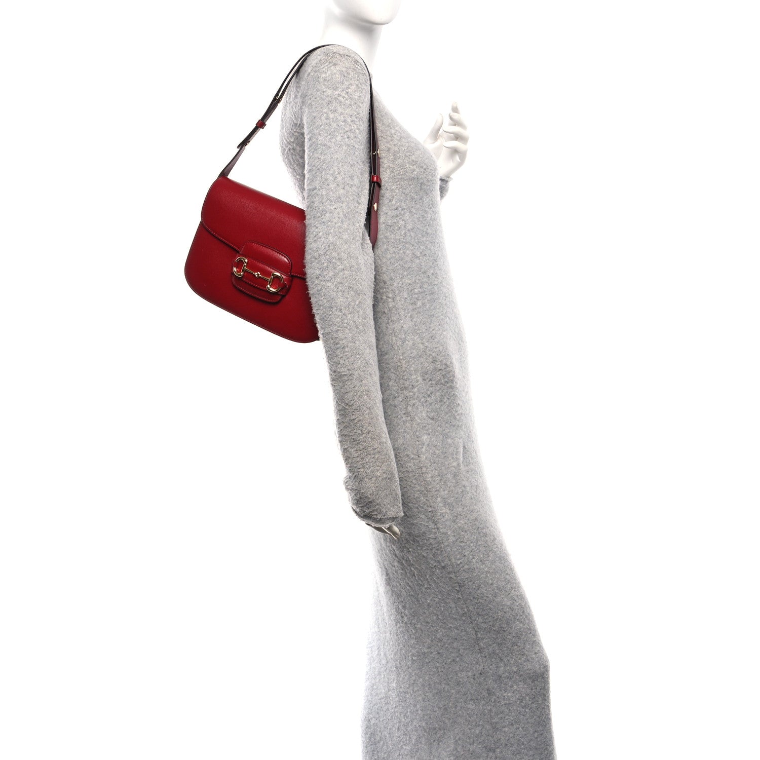 Gucci Azalea Calfskin Horsebit 1955 Shoulder Bag New Cherry Red 2 of 11