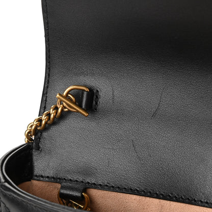 Gucci Calfskin Matelasse Super Mini GG Marmont Shoulder Bag Black 11 of 12
