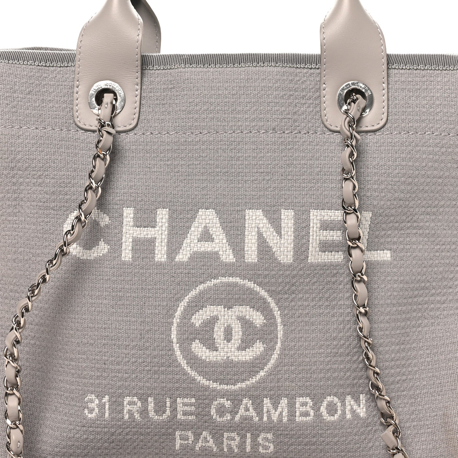 Chanel Mixed Fibers Small Deauville Tote Light Grey 9 of 11