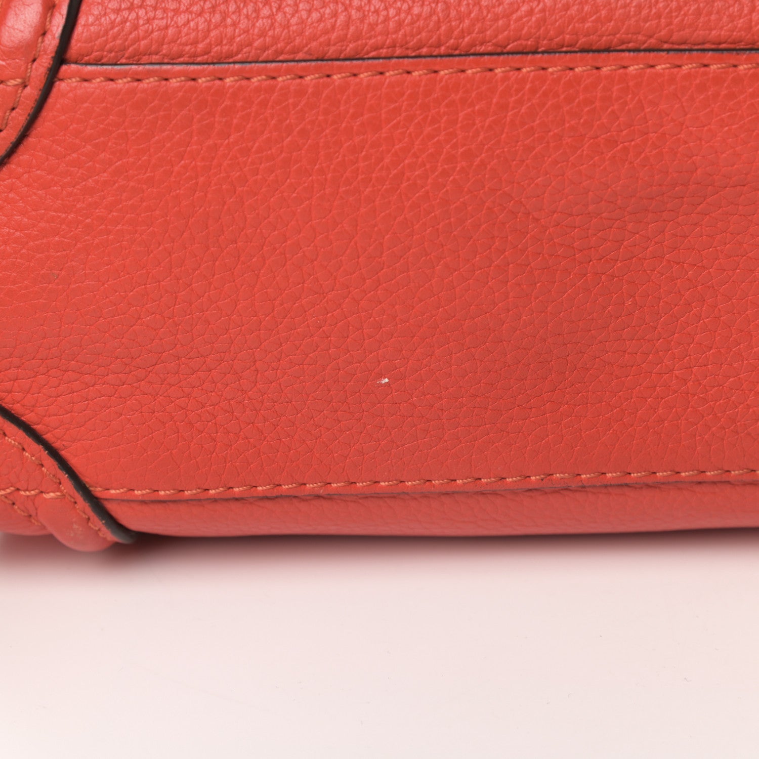 Celine Drummed Calfskin Nano Luggage Coquelicot 11 of 18