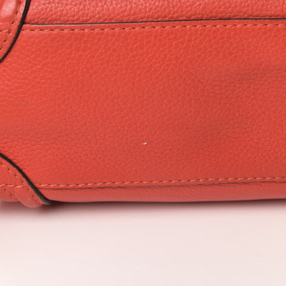 Celine Drummed Calfskin Nano Luggage Coquelicot 11 of 18