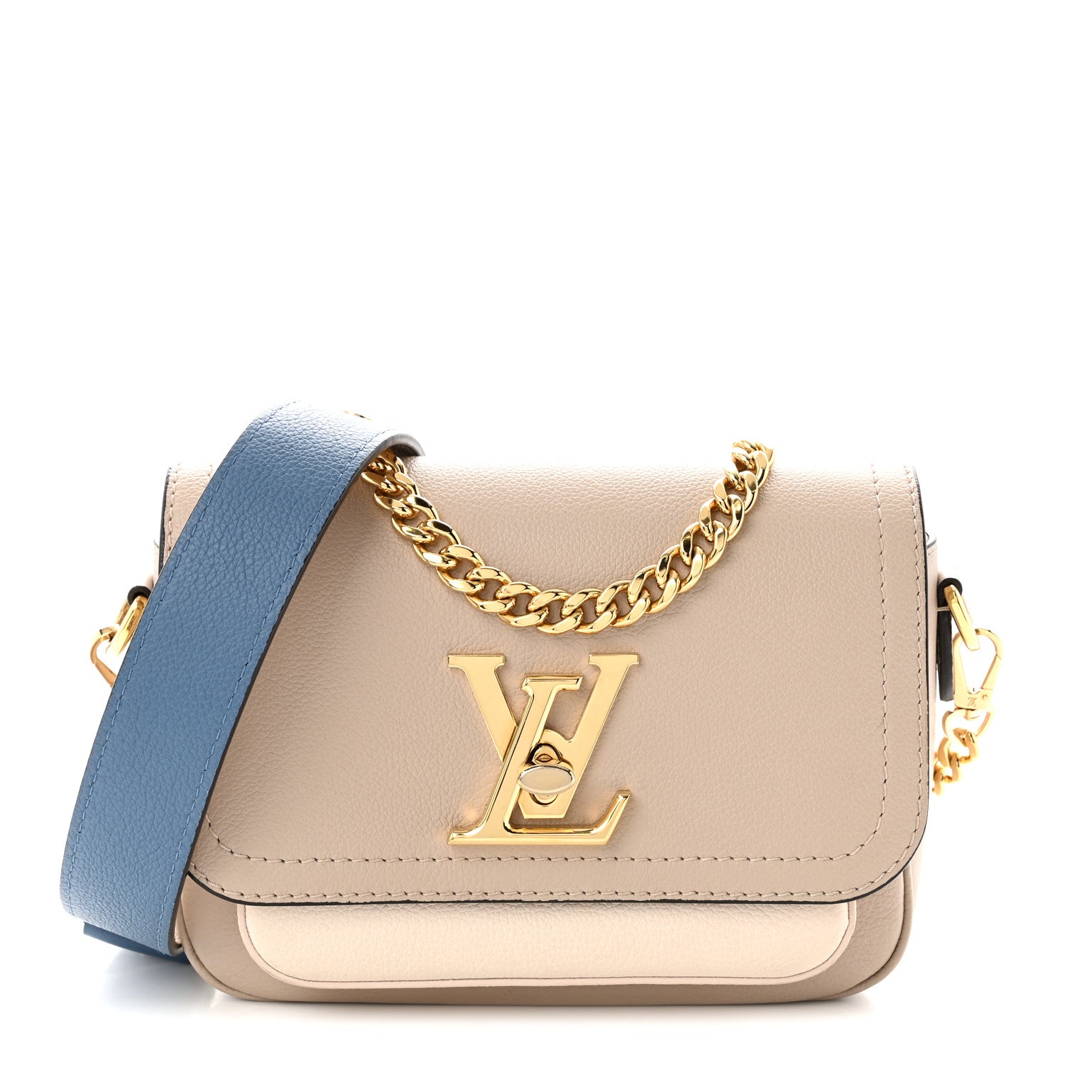 Louis Vuitton Grained Calfskin Lockme Tender Greige 1 of 9