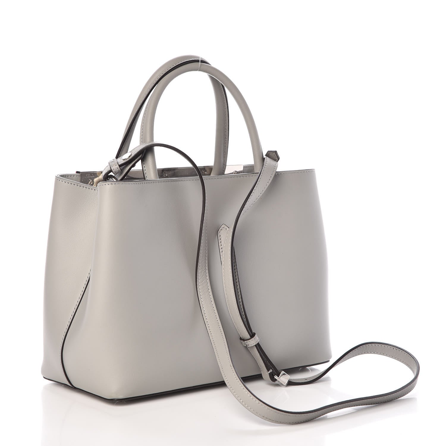 Fendi Vitello Baltico Dolce Studded Petite 2Jours Tote Ghiaccio Multicolor 3 of 8