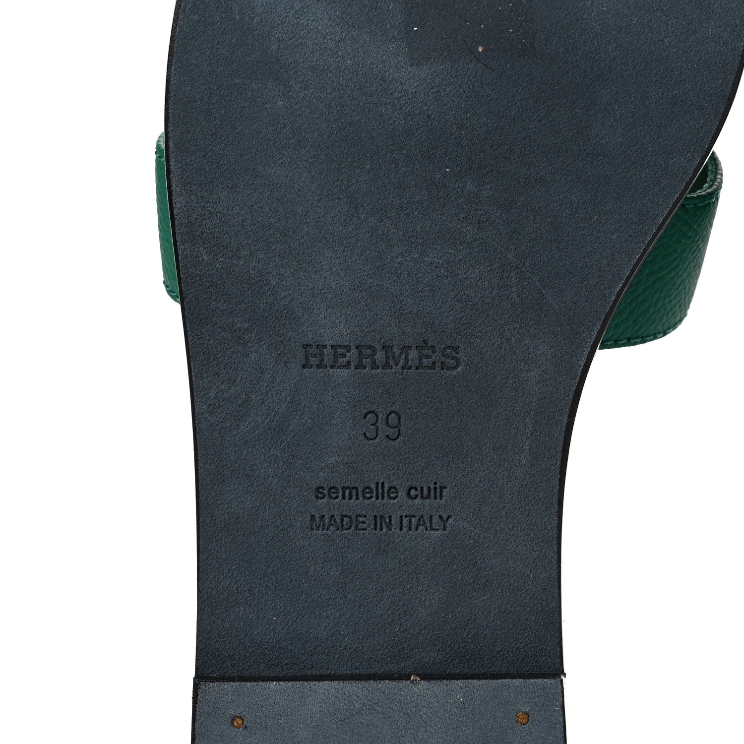 Hermes Epsom Oran Sandals 39 Vert Emeraude 6 of 8