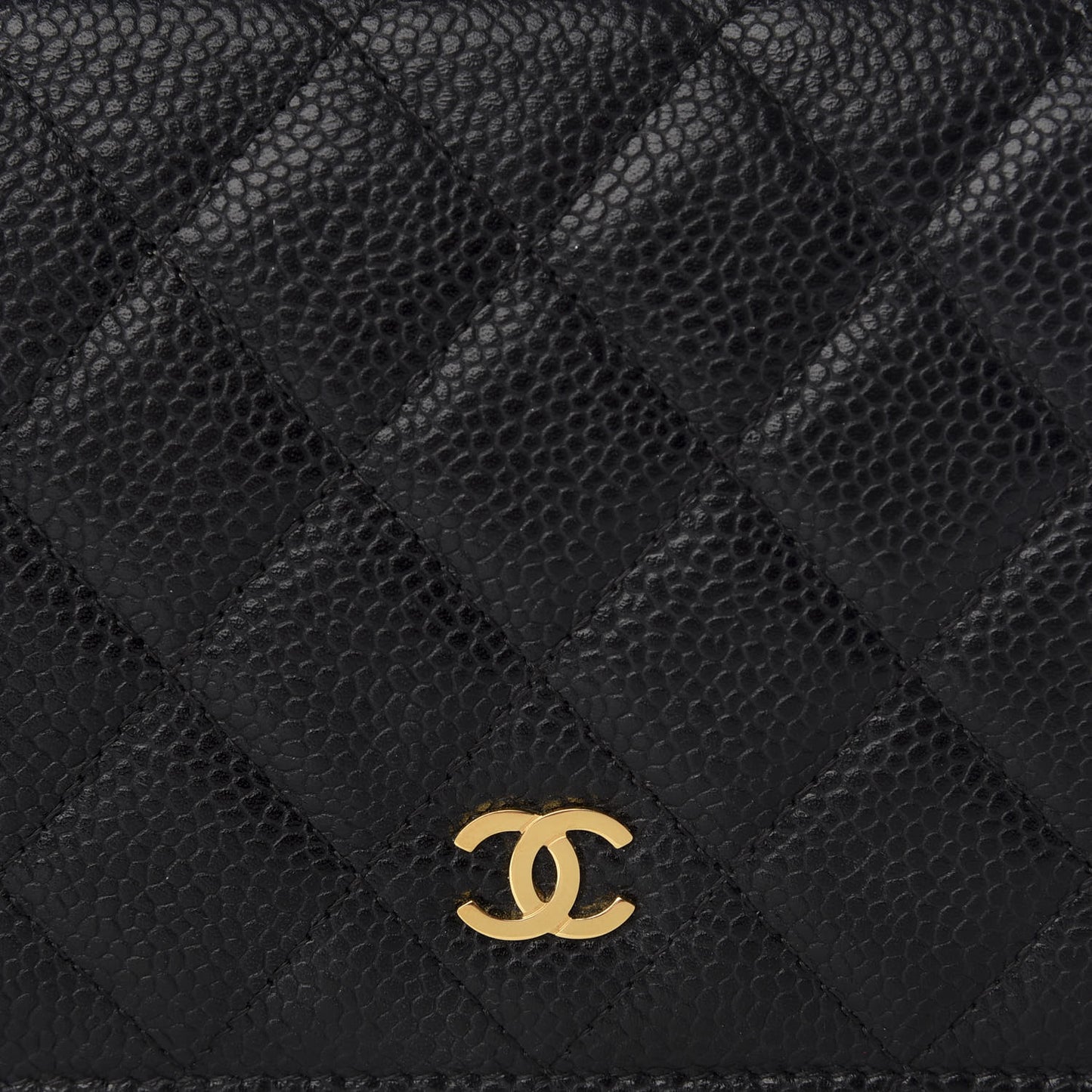 Caviar Quilted Yen Wallet Black