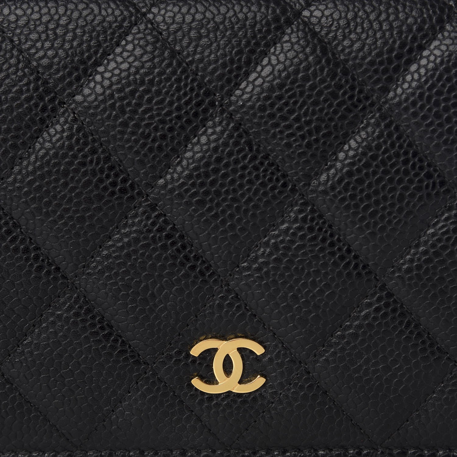 Chanel Caviar Quilted Yen Wallet Black 9 of 10