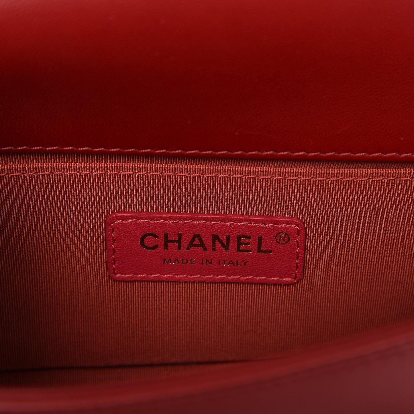 Lambskin Quilted Small Boy Flap Dark Red