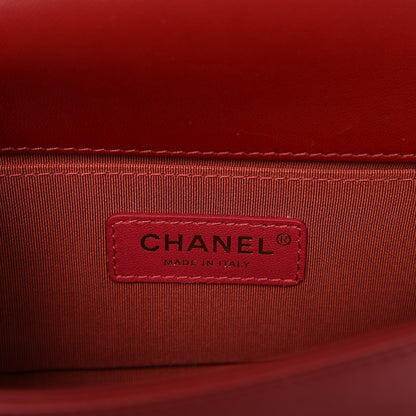 Chanel Lambskin Quilted Small Boy Flap Dark Red 6 of 7