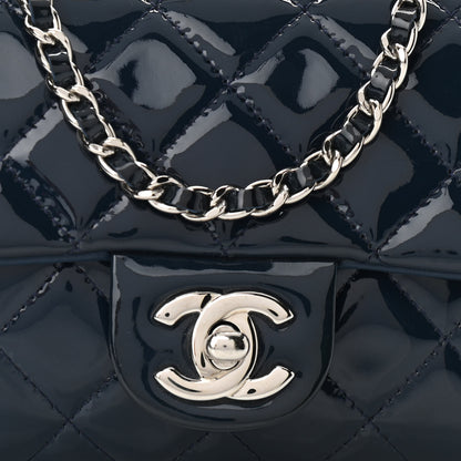 Chanel Patent Calfskin Mini Flap Crossbody Blue 8 of 10