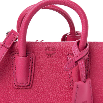 MCM Grained Calfskin X-Mini Milla Tote Beetroot Pink 9 of 9