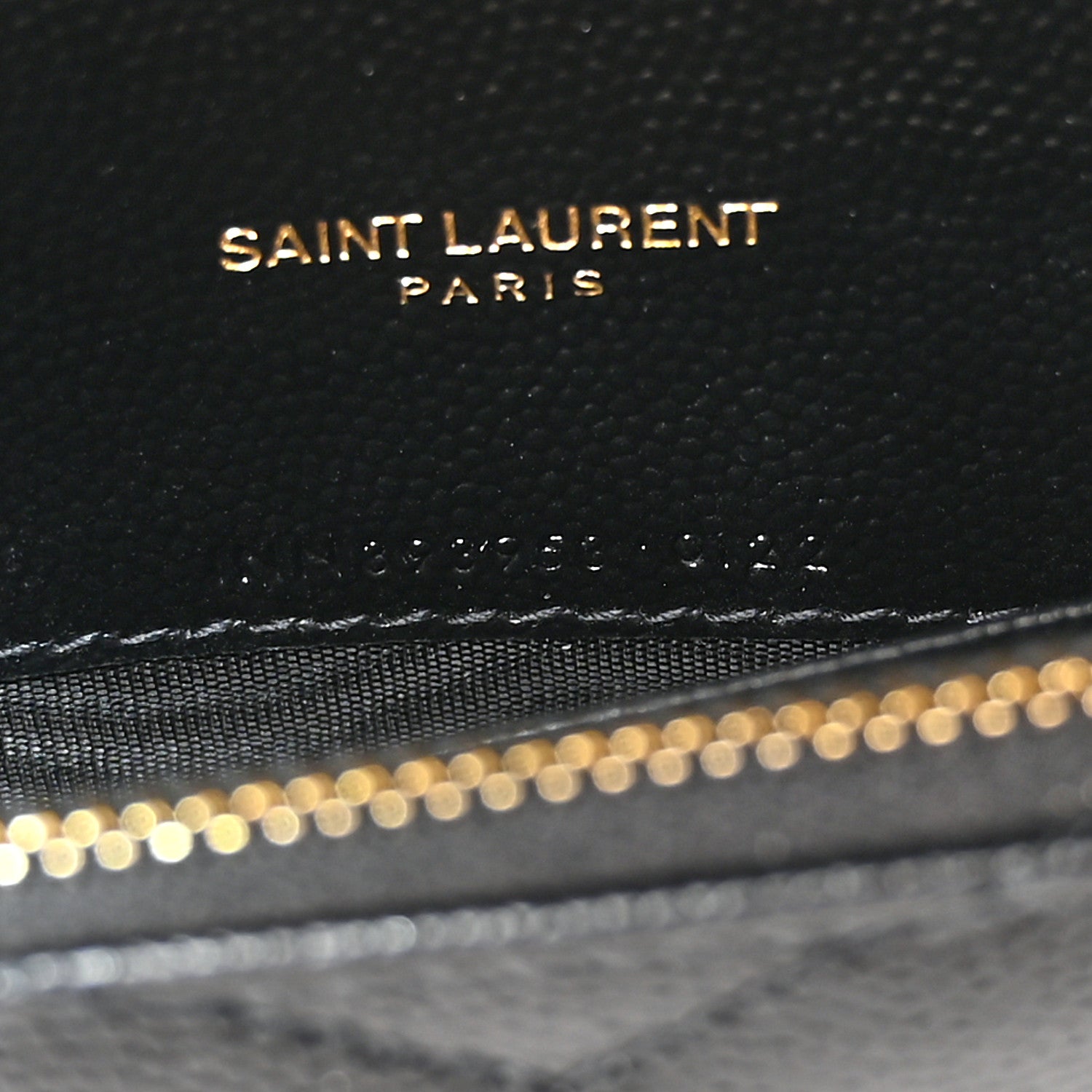 Saint Laurent Grain De Poudre Matelasse Chevron Monogram Envelope Chain Wallet Black 7 of 11