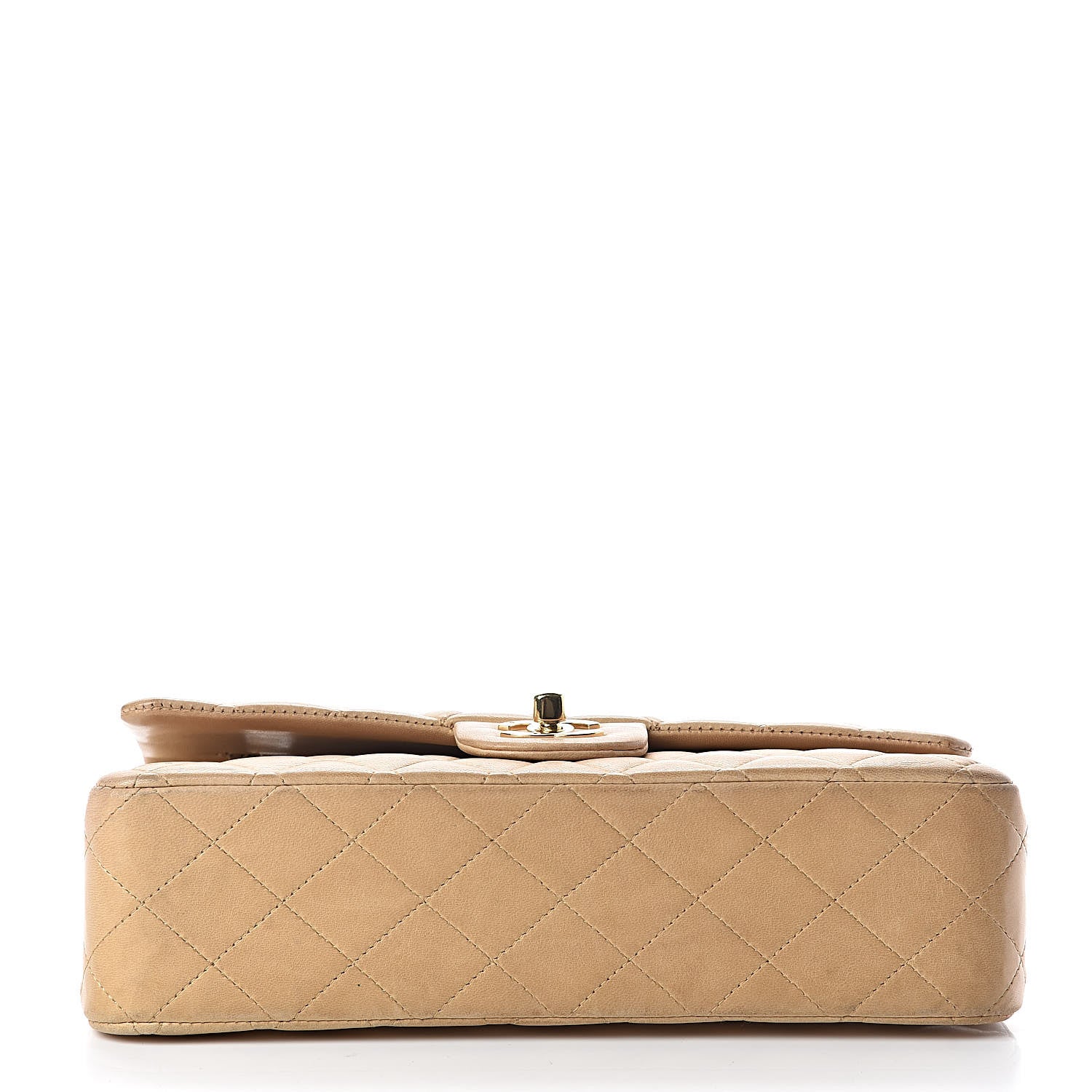 Chanel Lambskin Quilted Medium Double Flap Beige 18 of 18