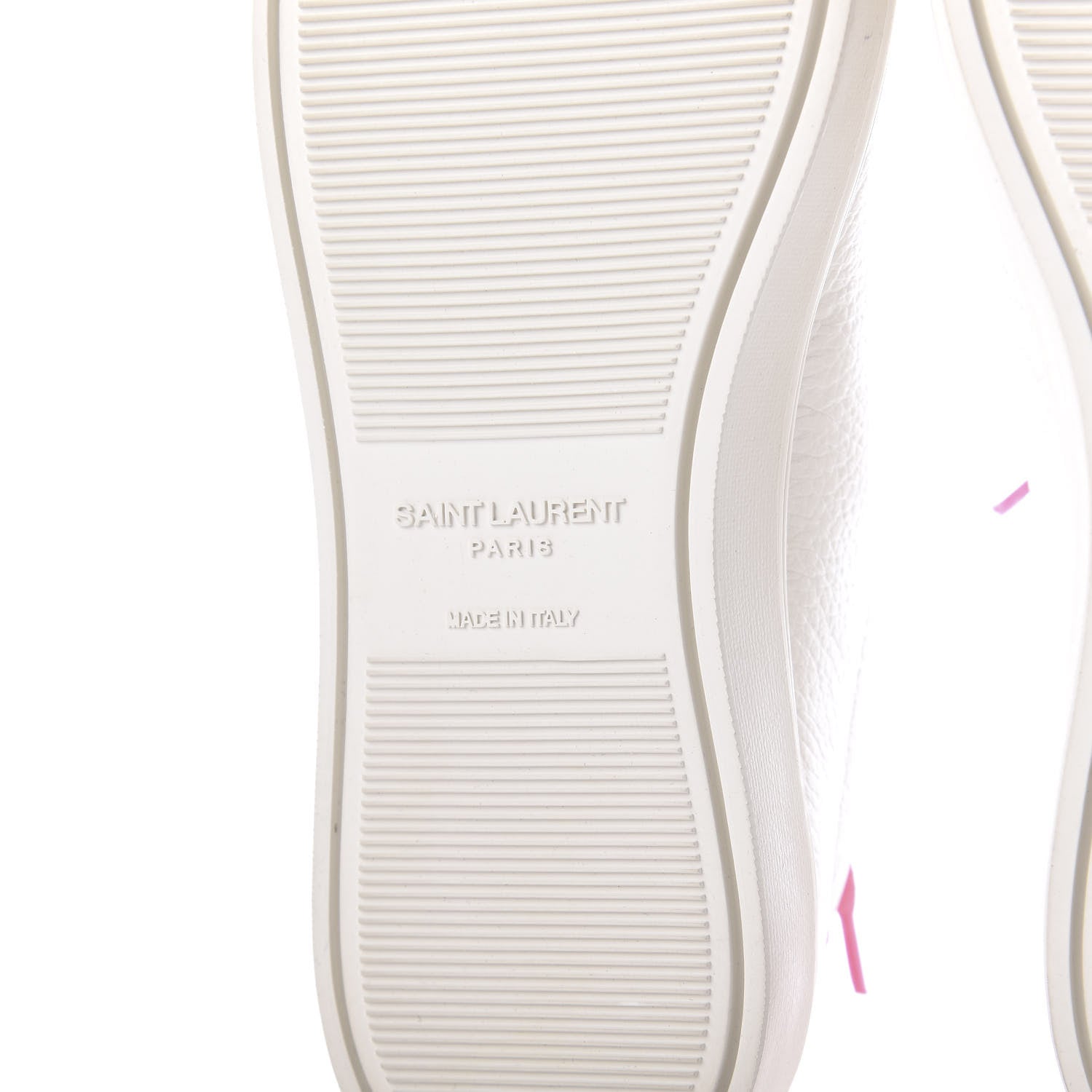 Saint Laurent Grained Calfskin Andy Low Top Sneakers 35 White Pink 8 of 10