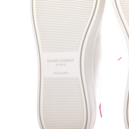 Saint Laurent Grained Calfskin Andy Low Top Sneakers 35 White Pink 8 of 10
