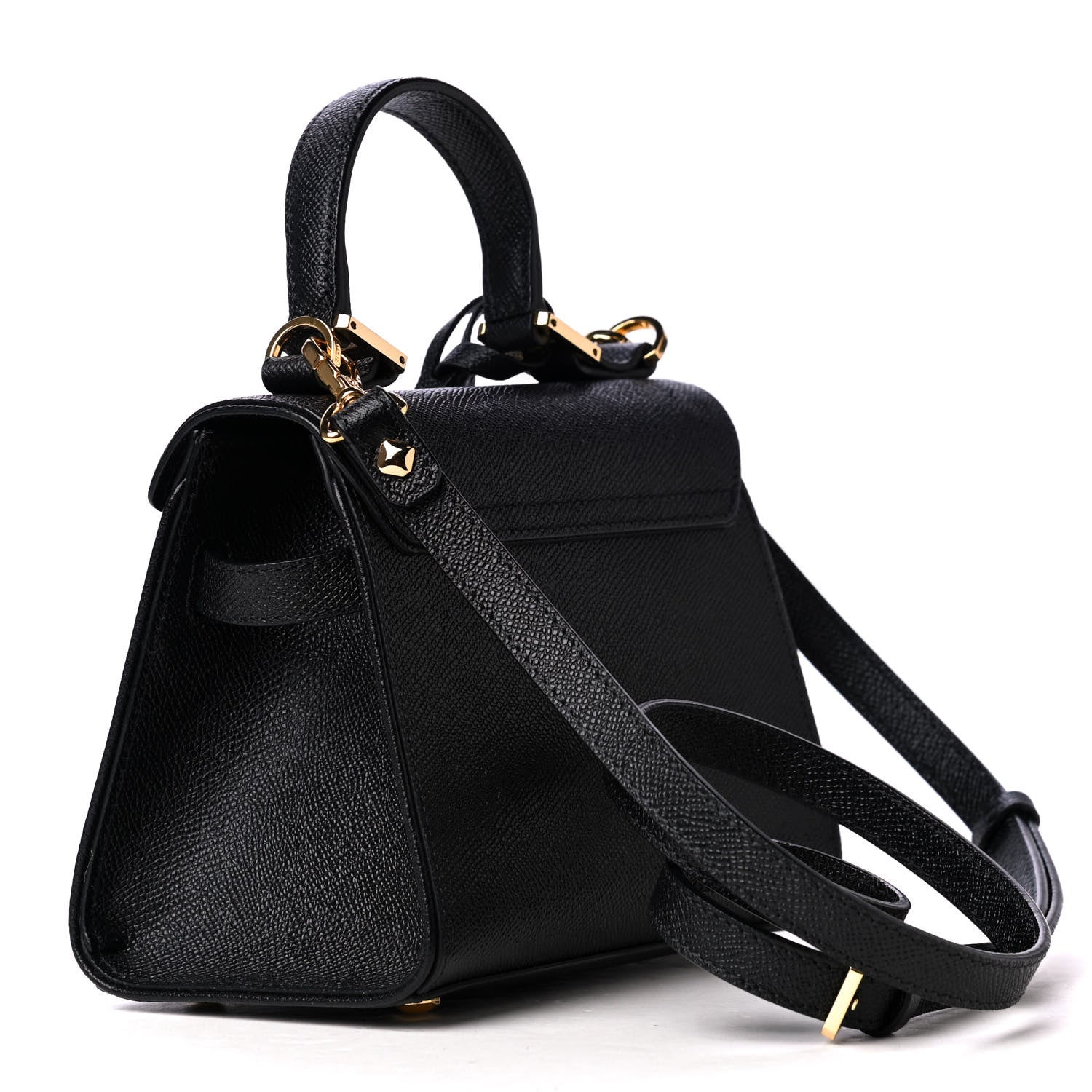 MCM Saffiano X-Mini Heritage Top Handle Satchel Black 2 of 5