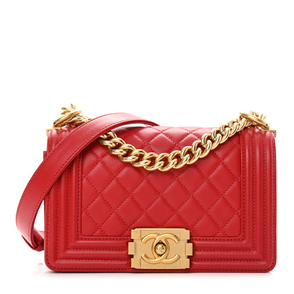 Chanel Lambskin Quilted Small Boy Flap Red 1 of 11