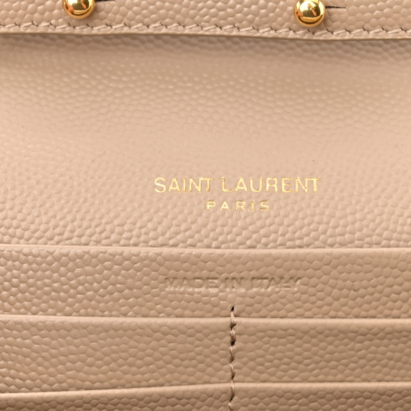 Grain De Poudre Matelasse Chevron Monogram Chain Wallet Dark Beige
