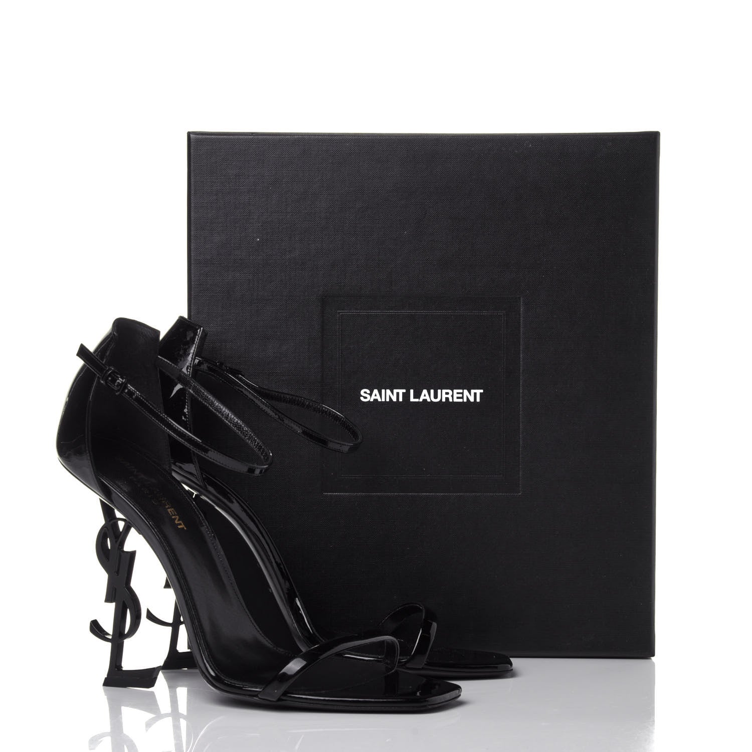 Saint Laurent Patent Calfskin Opyum 110 Sandals 41 Black 13 of 13