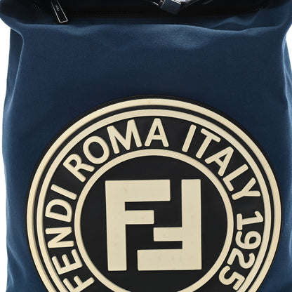Fendi Nylon Stamp Patch Cross Strap Backpack Blue Black 8 of 10