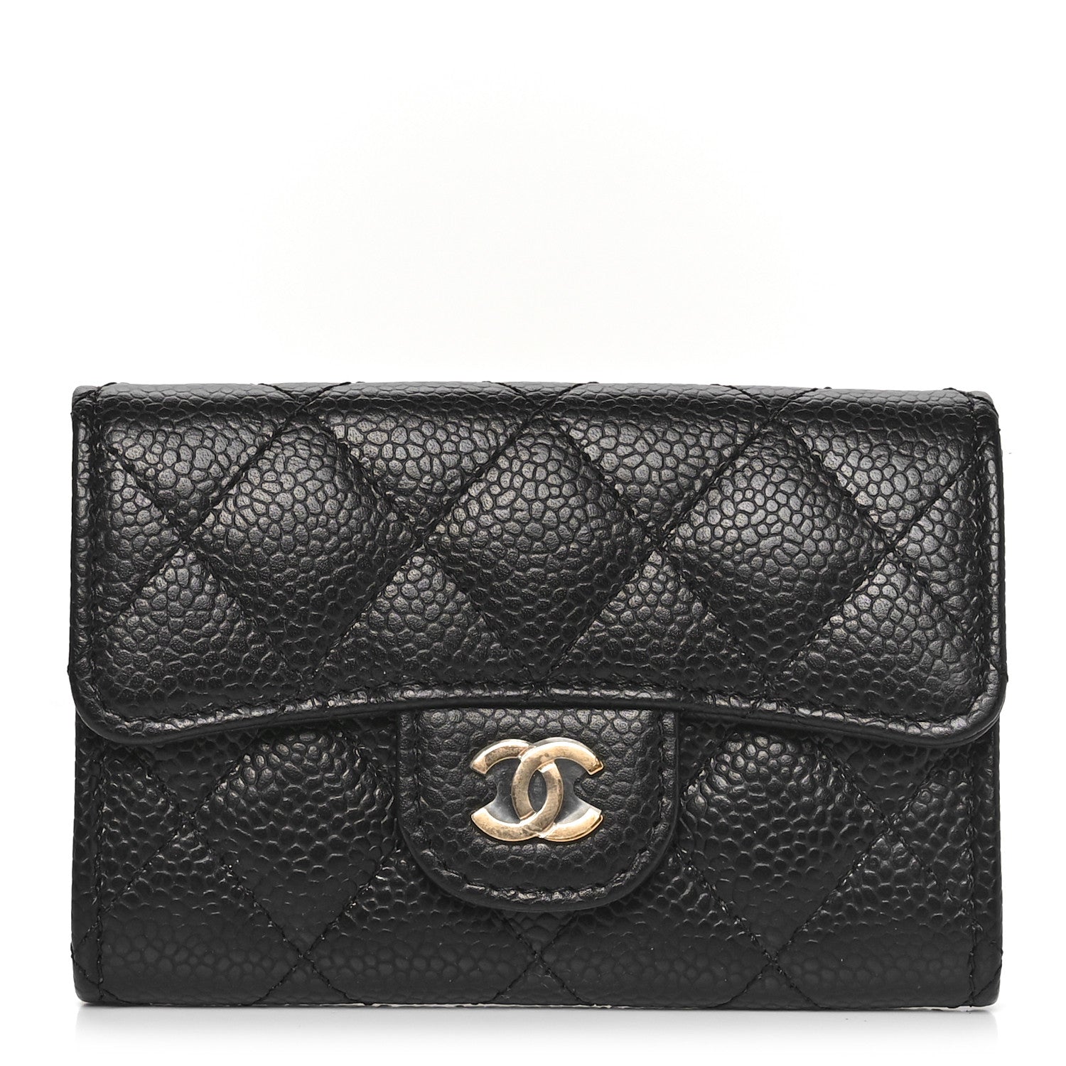 Chanel Caviar Quilted Flap Card Holder Wallet Black 1 of 11