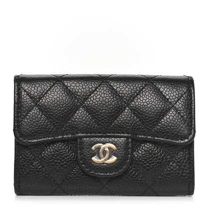 Chanel Caviar Quilted Flap Card Holder Wallet Black 1 of 11