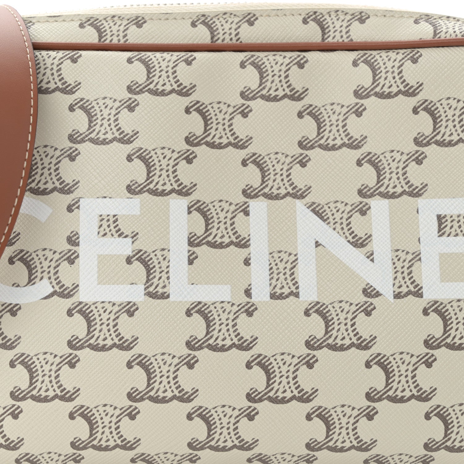 Celine Triomphe Canvas Medium Messenger Bag Tan Ecru 8 of 10
