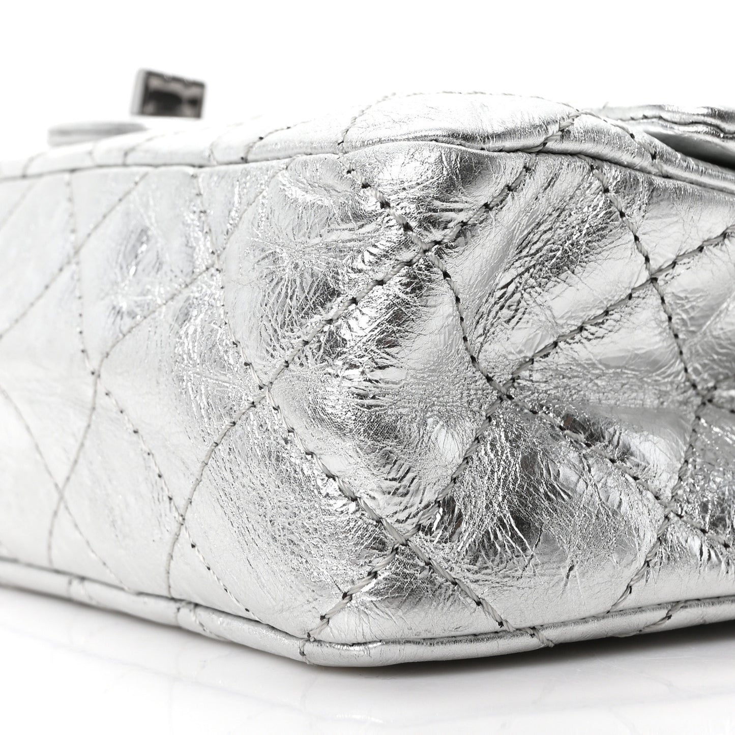 Metallic Aged Calfskin Quilted 2.55 Reissue 226 Flap Silver