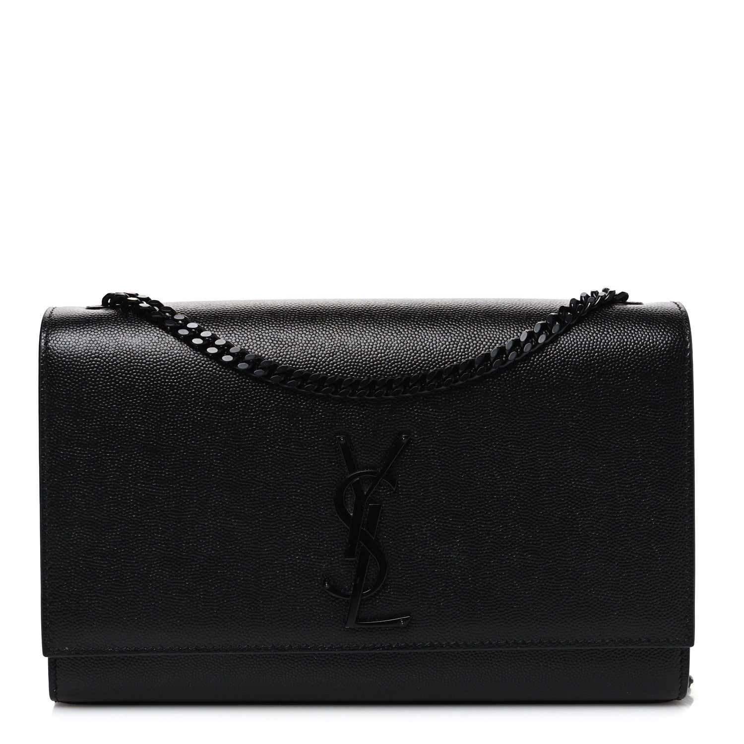Saint Laurent Grain De Poudre Medium Classic Monogram Monochrome Kate Satchel Black 1 of 10
