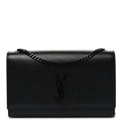 Saint Laurent Grain De Poudre Medium Classic Monogram Monochrome Kate Satchel Black 1 of 10