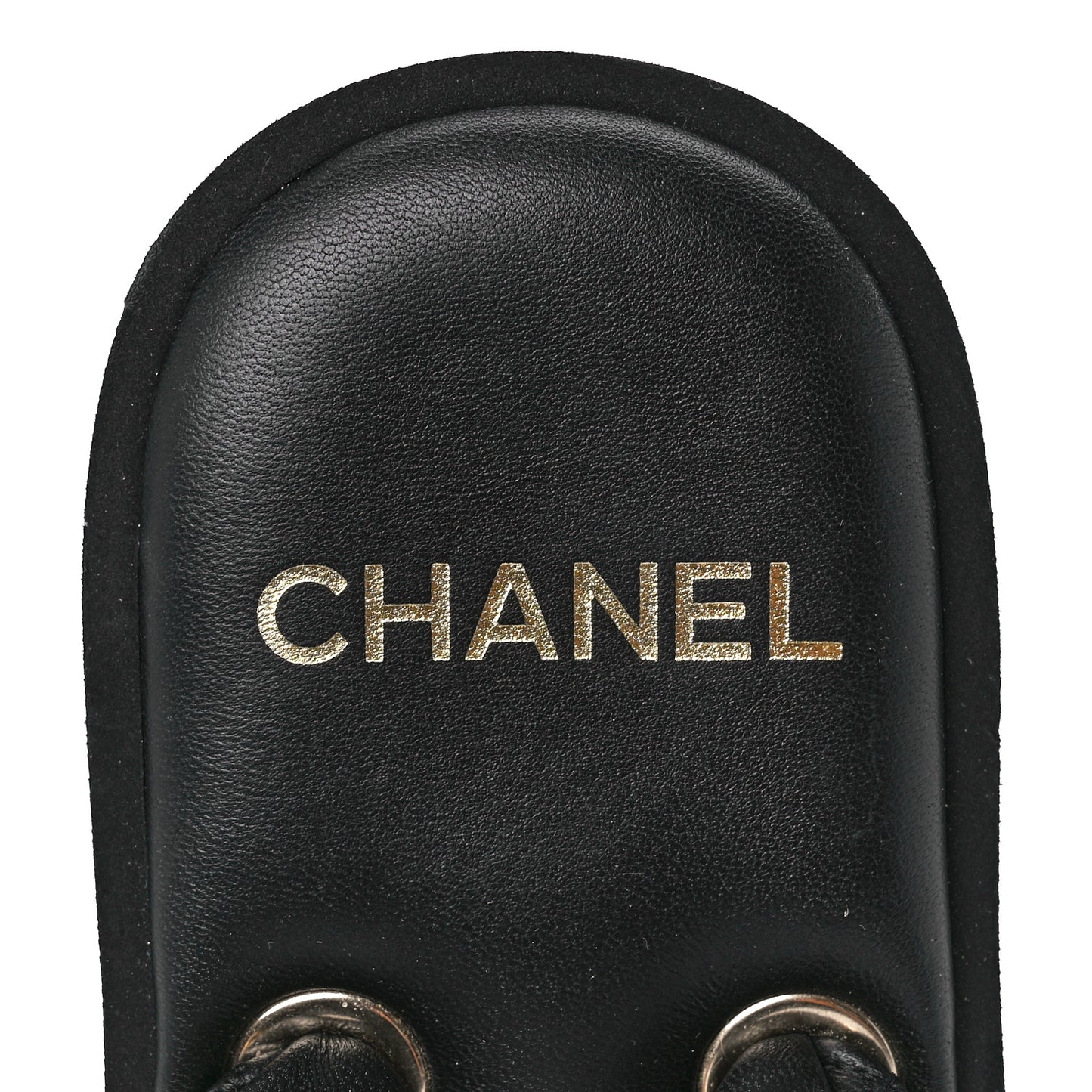 Lambskin Quilted Padded Charms Thong Sandals 39 Black